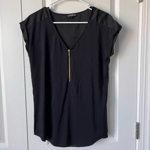 Express black short sleeve blouse
